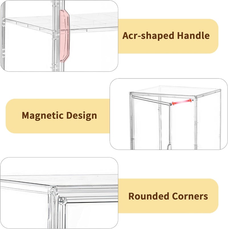 Attelite Pastry Display Case, Large Bread Box for Kitchen Countertop, 2 Pack 3 Layers Adjustable Clear Bread Storage with Magnetic Door, Bread Container for Bread, Bagel, Donut - Image 5
